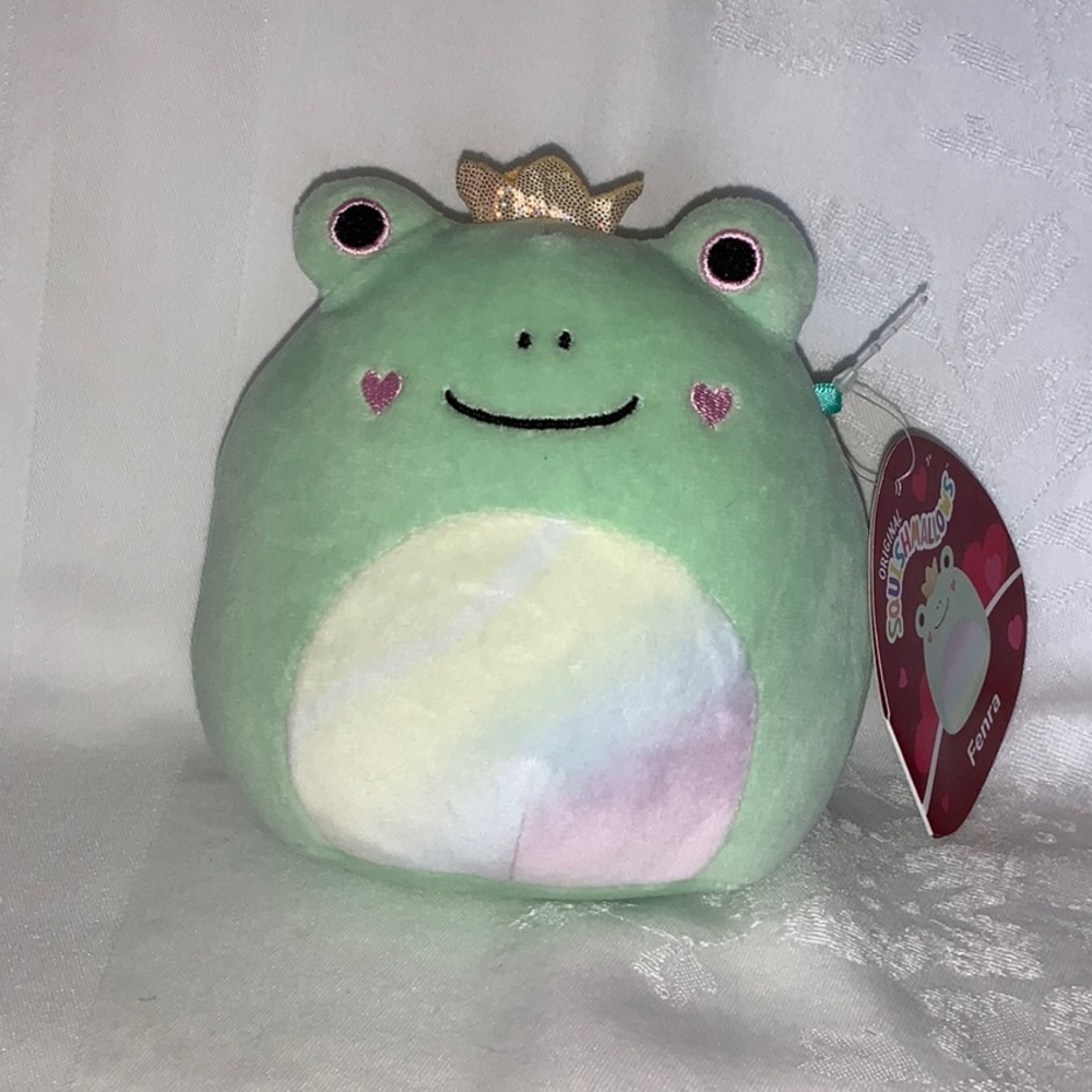 Fenra the Frog Valentine Squishmallows 5 inch New With Tags Rainbow Gold Crown